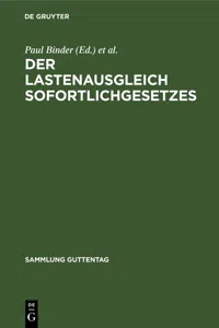 Der Lastenausgleich Sofortlichgesetzes_cover