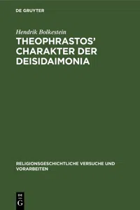 Theophrastos' Charakter der Deisidaimonia_cover