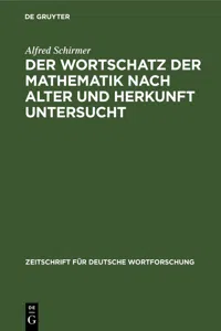 Der Wortschatz der Mathematik nach Alter und Herkunft untersucht_cover