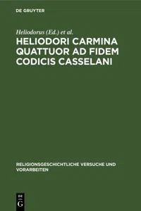 Heliodori Carmina quattuor ad fidem codicis Casselani_cover