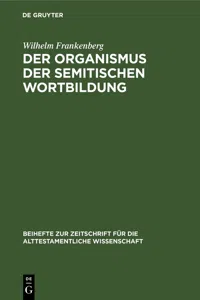 Der Organismus der semitischen Wortbildung_cover