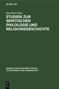 Studien zur semitischen Philologie und Religionsgeschichte_cover