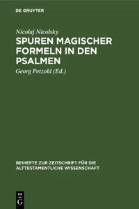 Spuren magischer Formeln in den Psalmen_cover