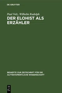 Der Elohist als Erzähler_cover