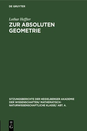 Zur absoluten Geometrie