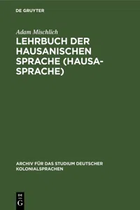 Lehrbuch der hausanischen Sprache_cover