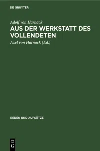 Aus der Werkstatt des Vollendeten_cover