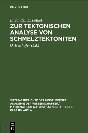 Zur tektonischen Analyse von Schmelztektoniten