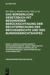 Verschollenheitsgesetz. Reichserbhofgesetz. Gesetz über Rechte an eingetragenen Schiffen und an Schiffsbauwerken. Durchführung des Schiffsgesetzes_cover