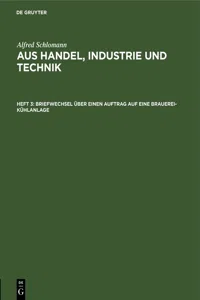 Briefwechsel über einen Auftrag auf eine Brauerei-Kühlanlage_cover