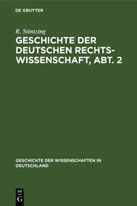 Geschichte der deutschen Rechtswissenschaft, Abt. 2_cover