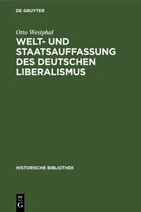 Welt- und Staatsauffassung des deutschen Liberalismus_cover