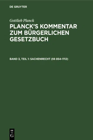 Sachenrecht (§§ 854–1112)