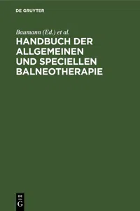 Handbuch der allgemeinen und speciellen Balneotherapie_cover