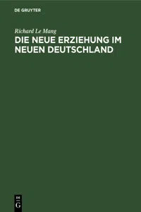 Die neue Erziehung im neuen Deutschland_cover