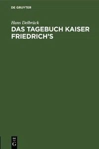 Das Tagebuch Kaiser Friedrich's_cover