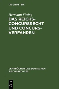 Das Reichs-Concursrecht und Concursverfahren_cover