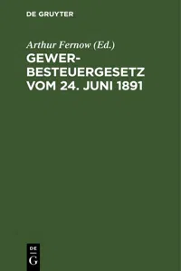 Gewerbesteuergesetz vom 24. Juni 1891_cover