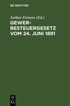 Gewerbesteuergesetz vom 24. Juni 1891