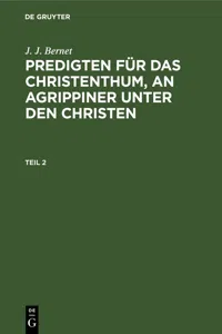 J. J. Bernet: Predigten für das Christenthum, an Agrippiner unter den Christen. Teil 2_cover