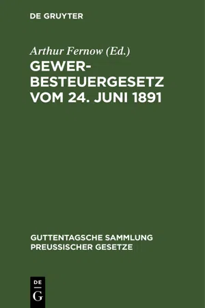 Gewerbesteuergesetz vom 24. Juni 1891