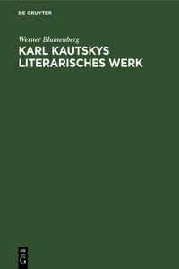 Karl Kautskys Literarisches Werk_cover