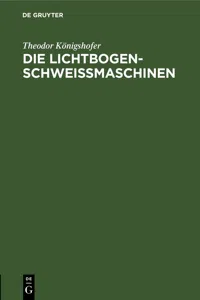 Die Lichtbogen-Schweißmaschinen_cover