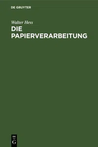 Die Papierverarbeitung_cover