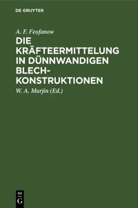 Die Kräfteermittelung in Dünnwandigen Blechkonstruktionen_cover