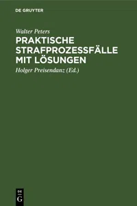 Praktische Strafprozeßfälle mit Lösungen_cover