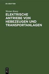 Elektrische Antriebe von Hebezeugen und Transportanlagen_cover