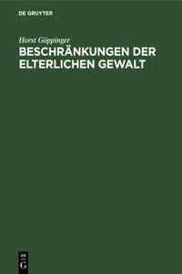 Beschränkungen der elterlichen Gewalt_cover