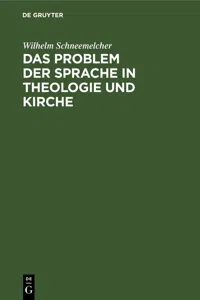 Das Problem der Sprache in Theologie und Kirche_cover