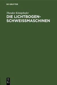 Die Lichtbogen-Schweißmaschinen_cover