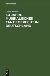 30 Jahre Musikalisches Tantiemerecht in Deutschland_cover