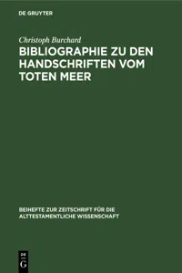 Bibliographie zu den Handschriften vom Toten Meer_cover