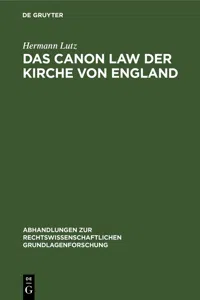 Das Canon Law der Kirche von England_cover