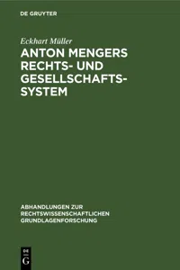 Anton Mengers Rechts- und Gesellschaftssystem_cover