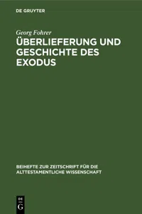 Überlieferung und Geschichte des Exodus_cover