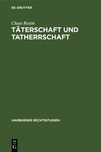 Täterschaft und Tatherrschaft_cover