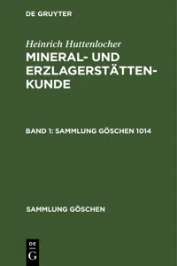 Heinrich Huttenlocher: Mineral- und Erzlagerstättenkunde. Band 1_cover