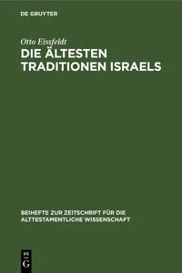 Die Ältesten Traditionen Israels_cover