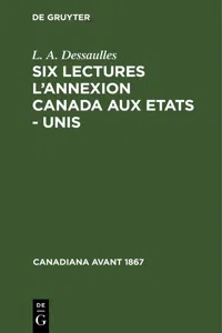 Six lectures l'annexion Canada aux Etats - Unis_cover