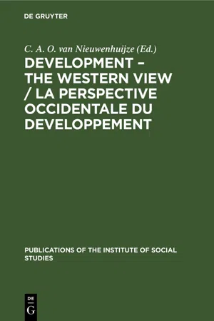 Development – The Western View / La Perspective Occidentale du Developpement