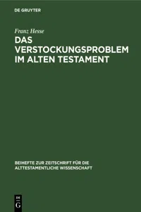 Das Verstockungsproblem im Alten Testament_cover