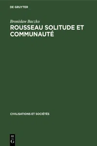 Rousseau Solitude et communauté_cover