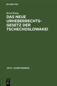 Das neue Urheberrechtsgesetz der Tschechoslowakei_cover