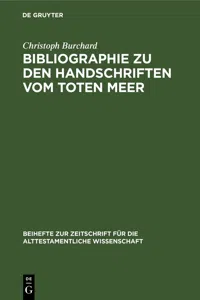 Bibliographie zu den Handschriften vom Toten Meer_cover