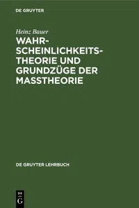 Wahrscheinlichkeitstheorie und Grundzüge der Maßtheorie_cover