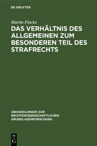 Das Verhältnis des Allgemeinen zum Besonderen Teil des Strafrechts_cover